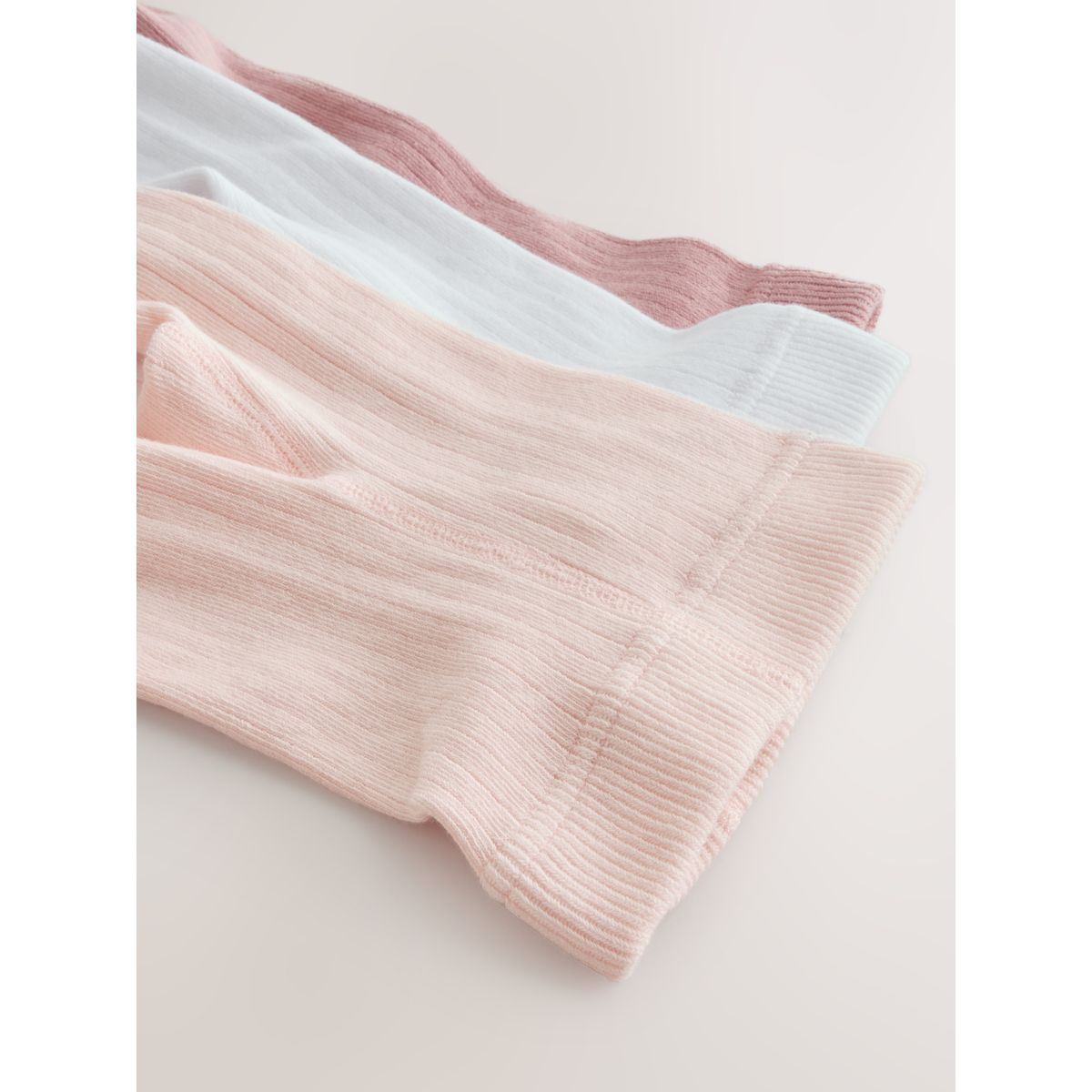 Collants côtelés bébé, 3 paires rose/blanc, NEXT
