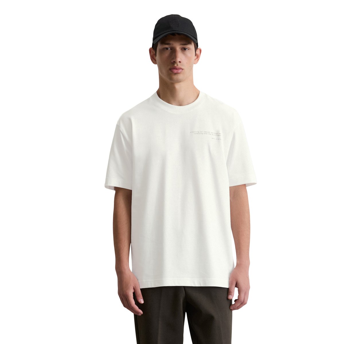 T-shirt relaxed avec imprimé naturel sur le dos blanc, MARC O'POLO
