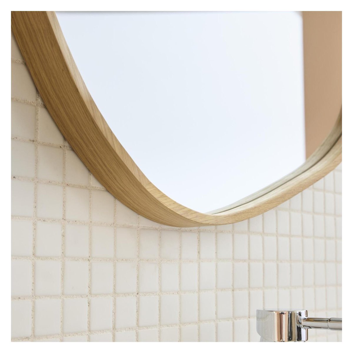 Miroir galet chêne 60x60cm LEONIE chêne, MOB IN