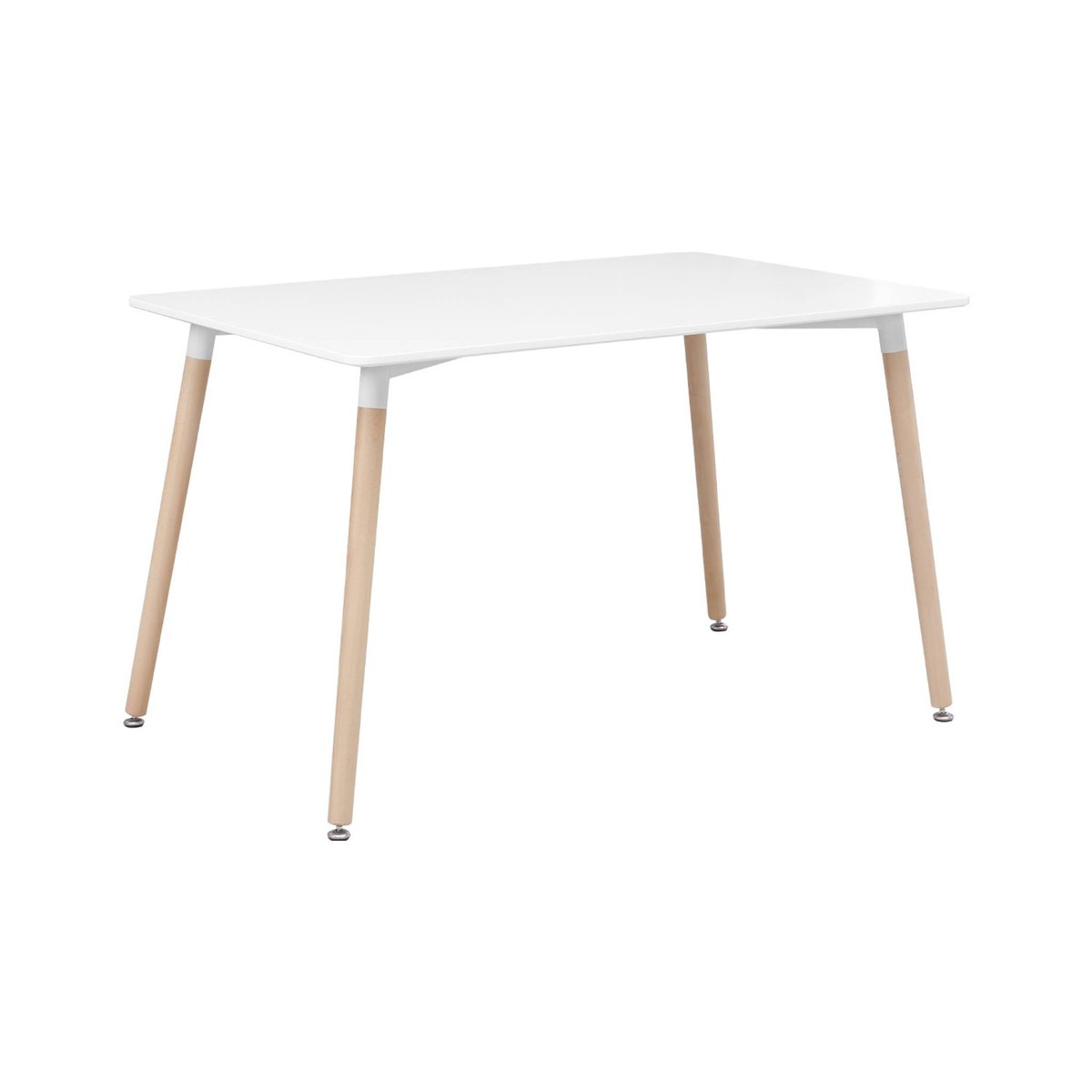 Ensemble table à manger scandinave pieds bois de hêtre 4 chaises HEDVIG 120X80CM blanc, SWEEEK