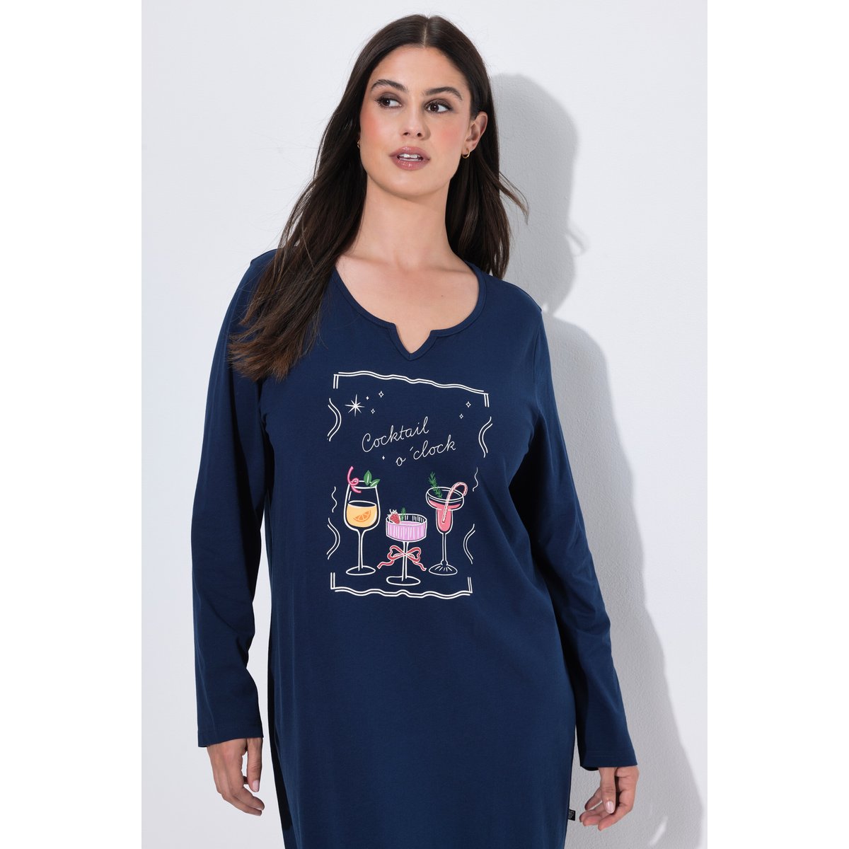 Lot de 2 chemises de nuit / grands T-shirts bleu nuit, ULLA POPKEN