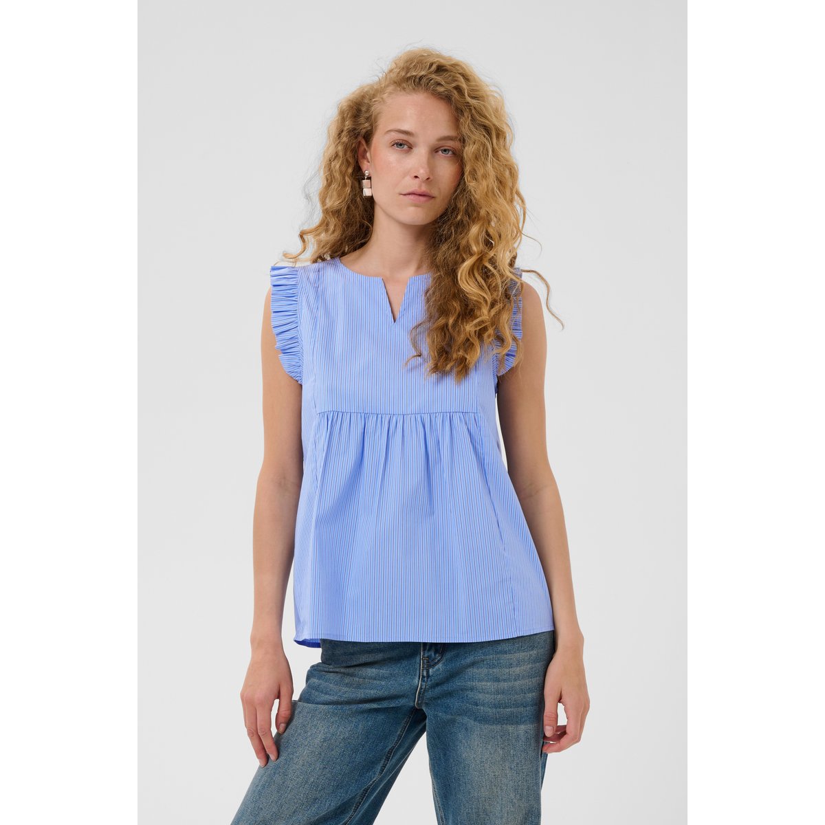 Blouse sans manches bleu rayures, CULTURE