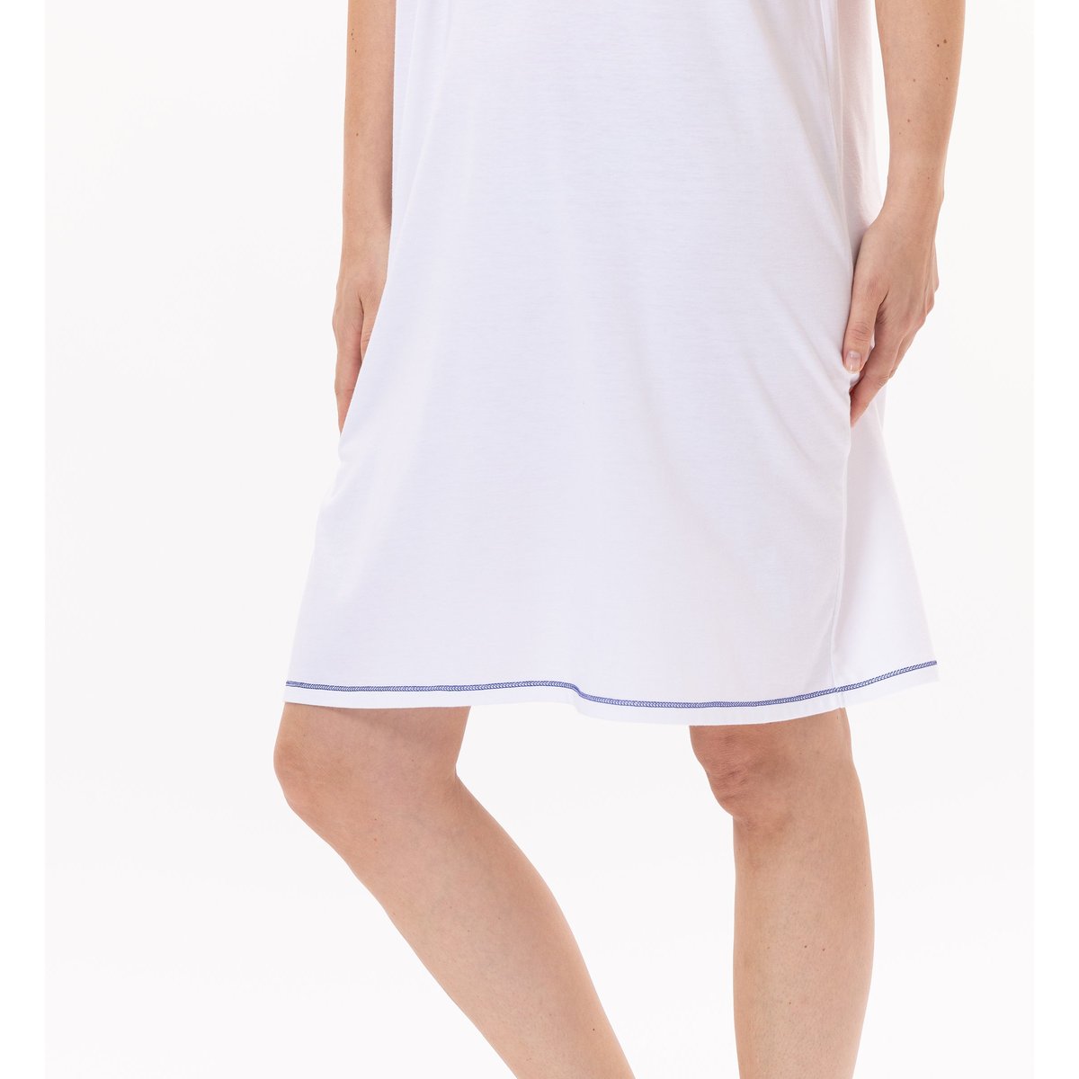 Chemise de nuit en coton VALENSOLE 901 blanc, LE CHAT
