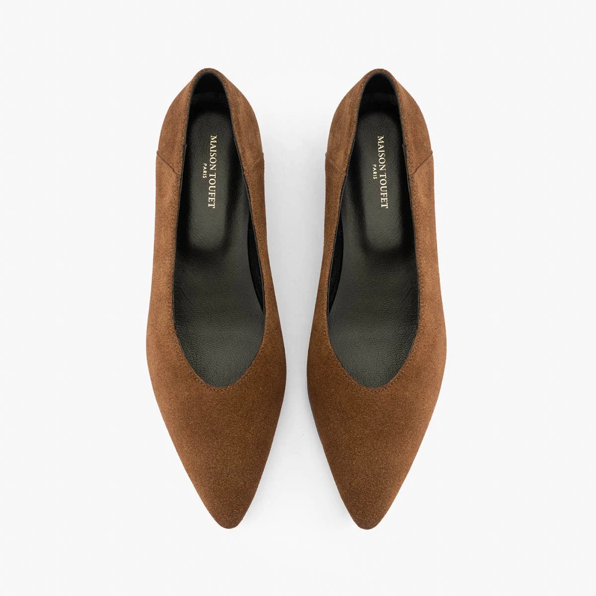Escarpin cuir velours MYLÈNE taupe, MAISON TOUFET