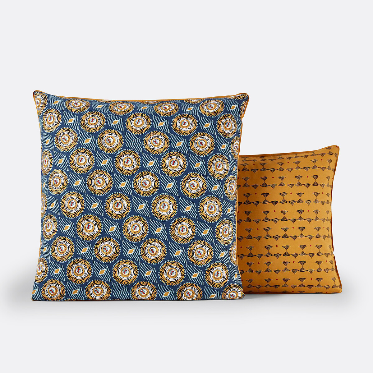 Taie d'oreiller imprimée, Wax imprimé bleu/jaune, LA REDOUTE INTERIEURS