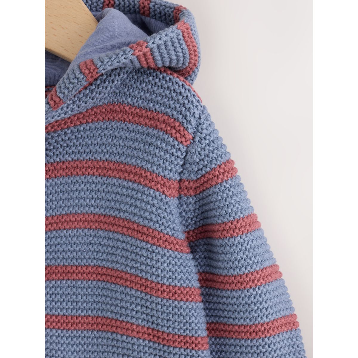 Cardigan bébé en maille rayures bleues et bordeaux, NEXT