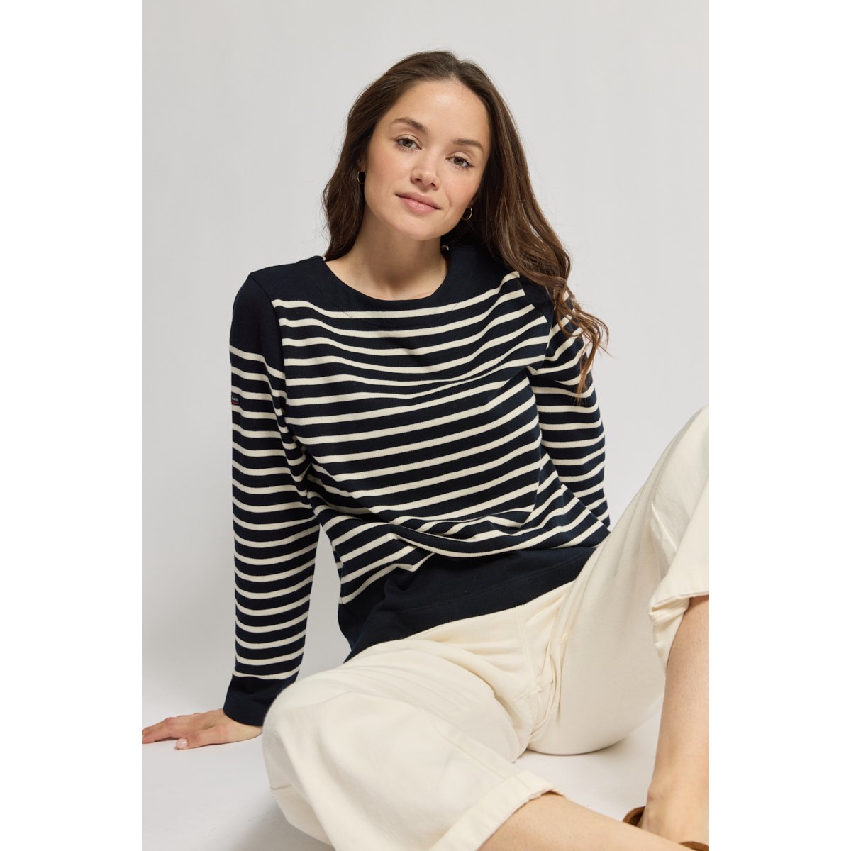 Marinière dos échancré - coton rustique rich navy/nature, ARMOR-LUX
