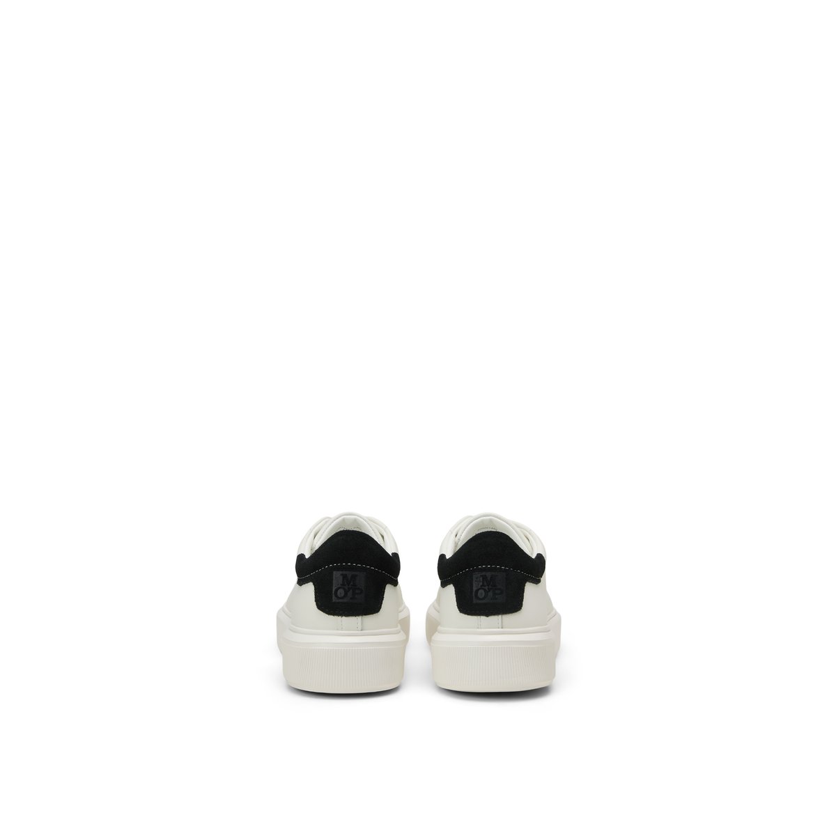 Baskets Modèle Kaira en cuir de vache noble blanc/noir, MARC O'POLO