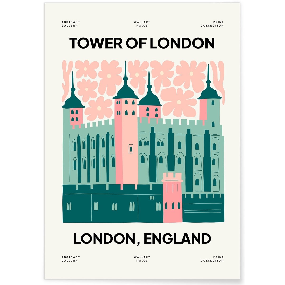 Affiche Londres Tower of London blanc, L'AFFICHERIE