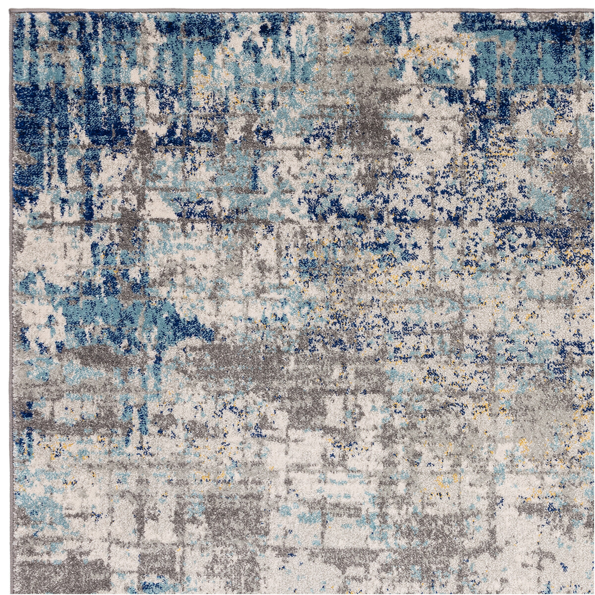 Distressed Abstract Pattern Rug blue, ÉDITÉ