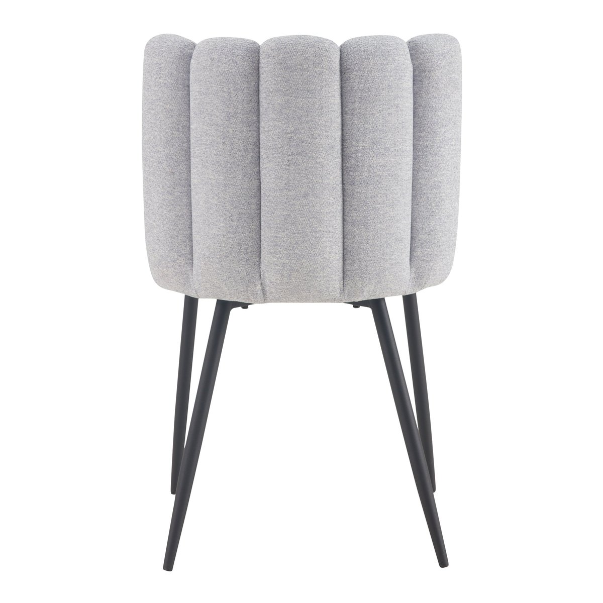 Lot de 2 chaises en tissu et pieds en métal - ROSY gris chiné, MAISON PAVANE