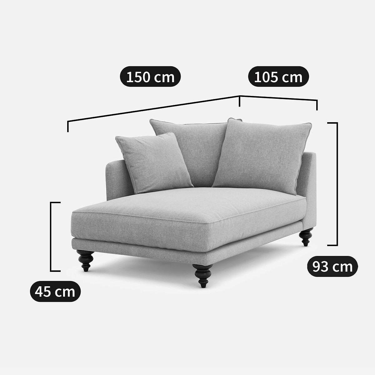 Chenille fluwelen longchair, Lazare eekhoorn , AM.PM