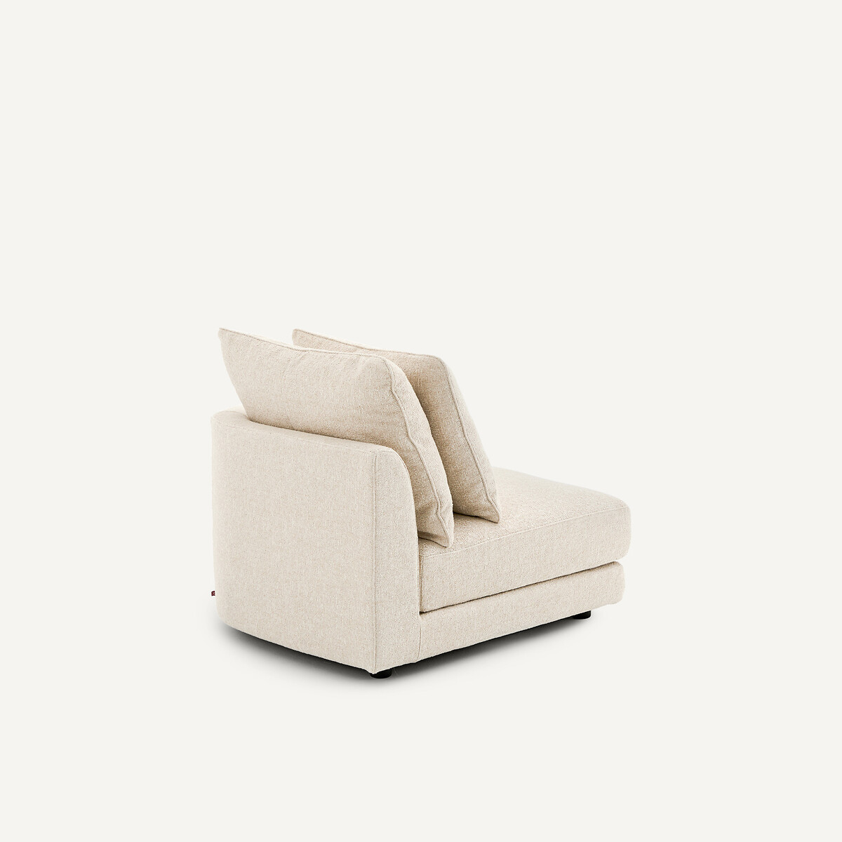 Rechtes, abgerundetes, modulares Halbsofa aus Bouclé, TIBERIO kreide, AM.PM