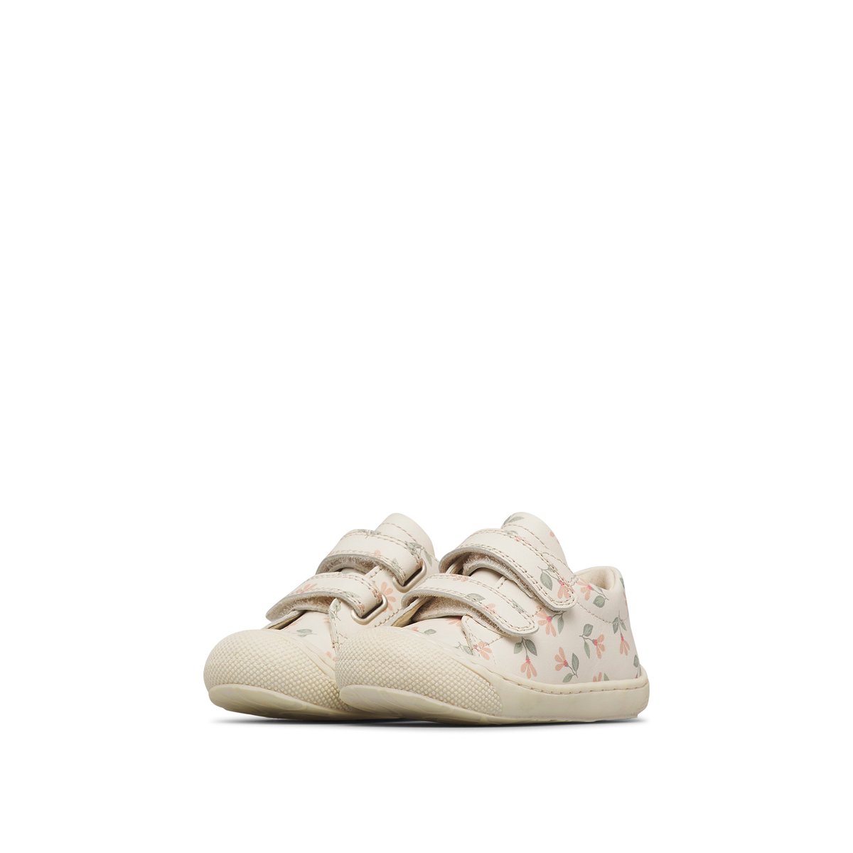 Chaussures premiers pas en cuir COCOON LOW VL blanc crème-rose, NATURINO
