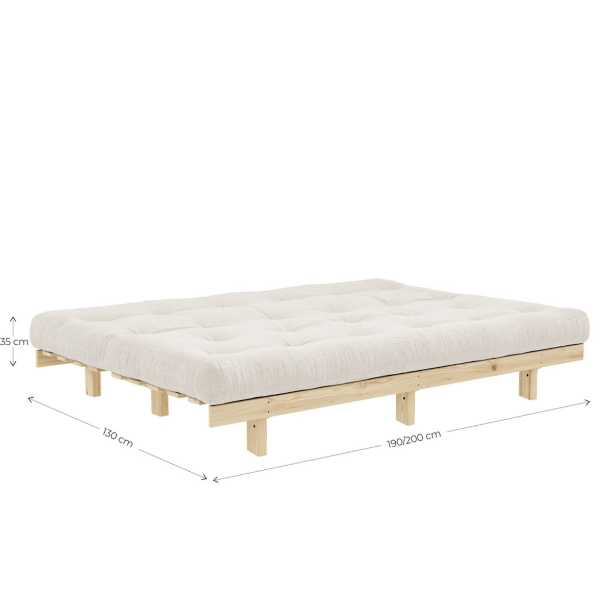 Banquette ajustable LEAN avec matelas futon kaki, KARUP DESIGN