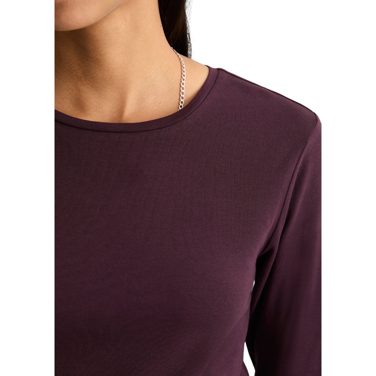 T-shirt long slim en doux mélange de coton bio rouge, MARC O’POLO DENIM