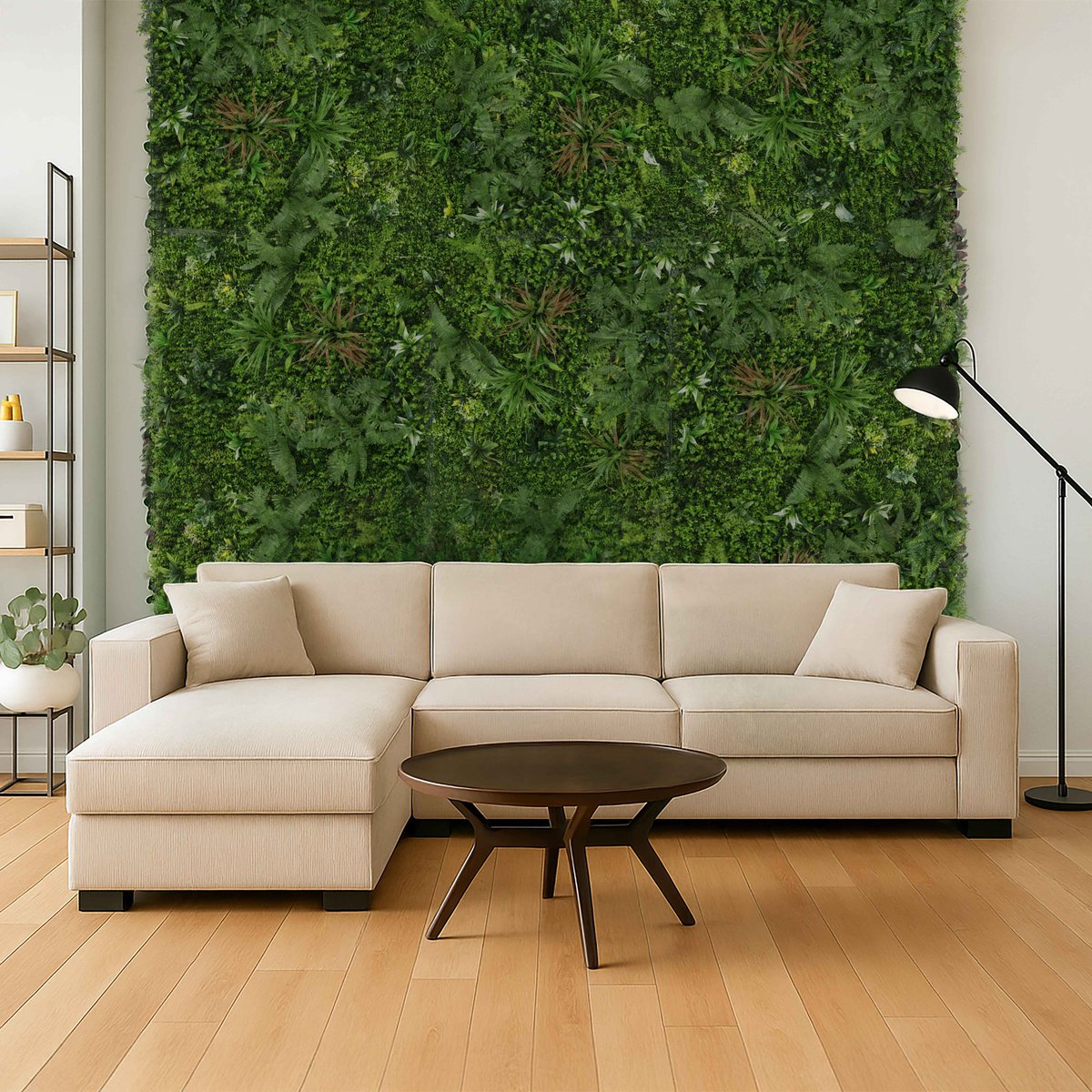Mur végétal artificiel jungle tropicale premium intérieur et extérieur 100x100 cm, OIKO vert, OVIALA