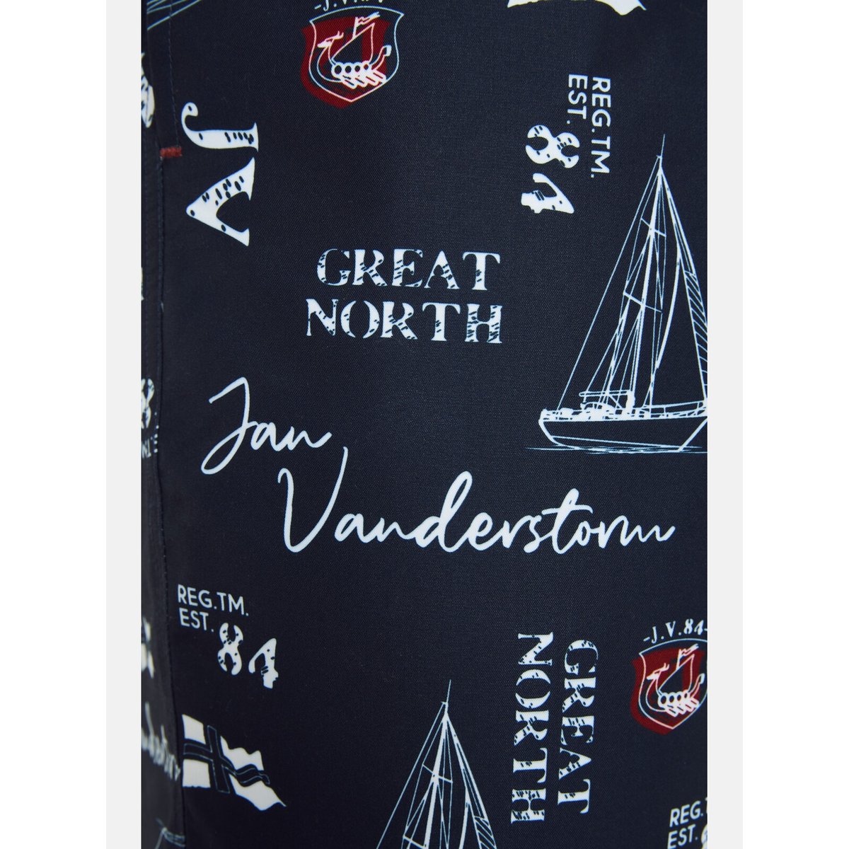 Short de bain CORNELIS bleu foncé imprimé, JAN VANDERSTORM