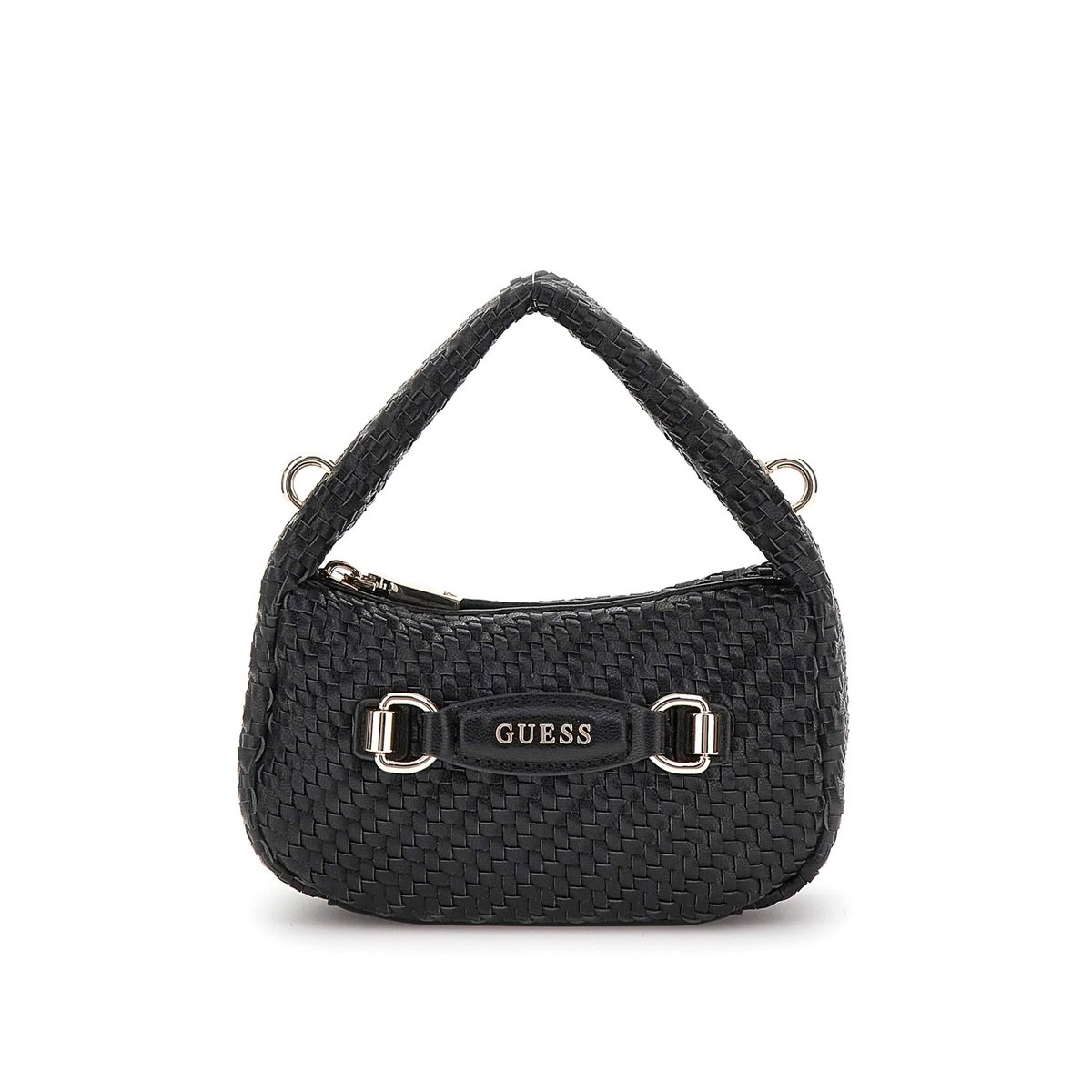 Mini Sac Hobo Francy Tressé noir, GUESS