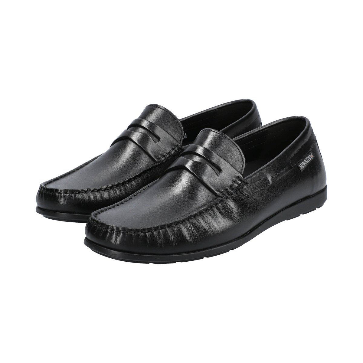 Mocassins en cuir nubuck ALYON noir p5131333, MEPHISTO