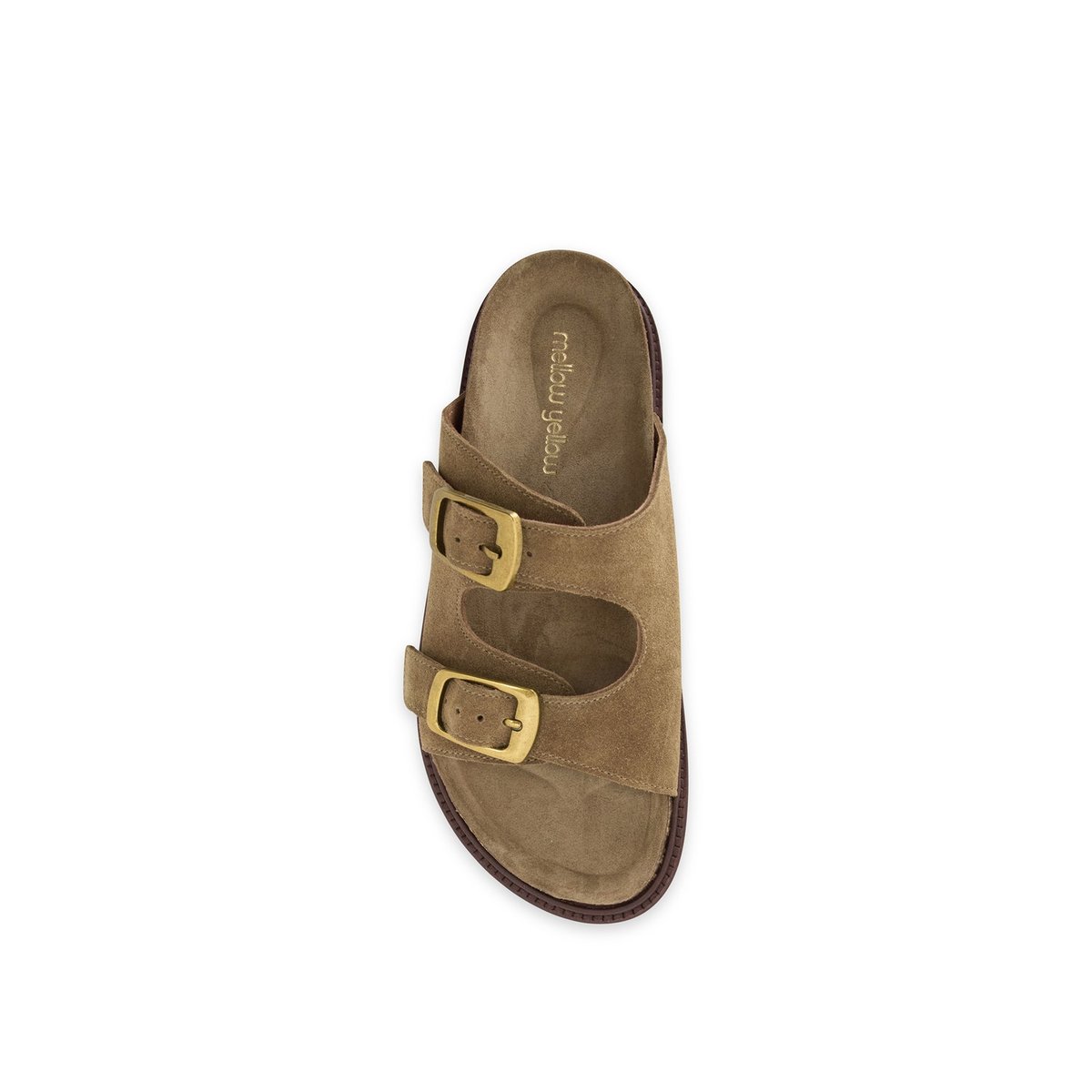 Sandale Plate en cuir JADEMO camel, MELLOW YELLOW