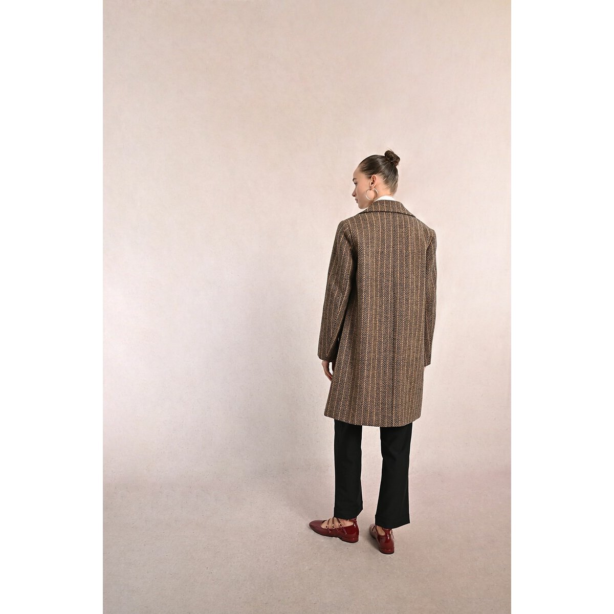 Striped Overcoat brown, MOLLY BRACKEN