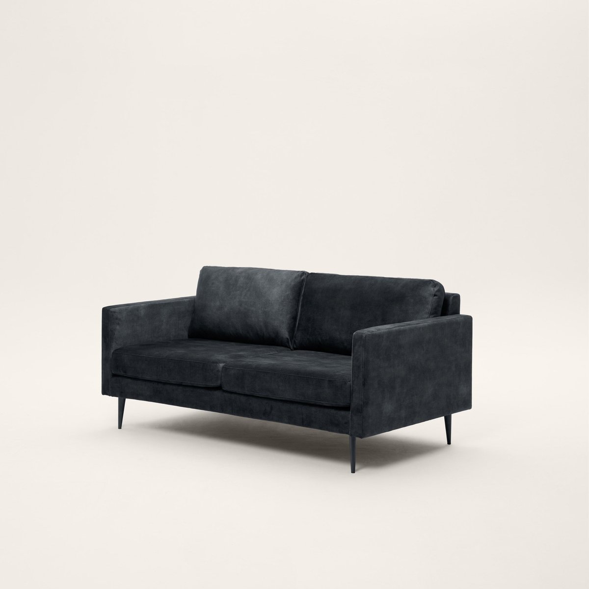 Canapé 2 Places en velours certifié OEKO-TEX CESARE ado vintage graphite, MADURA