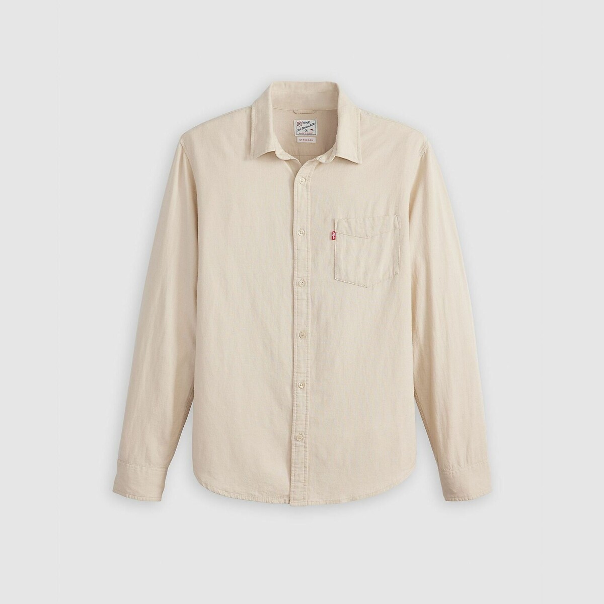 Cotton Linen Shirt in Regular Fit with Pocket beige, LEVI'S