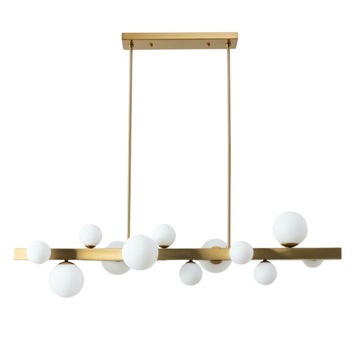 Somptueuse suspension en inox et verre - OROMIA doré / laiton, KOSILUM