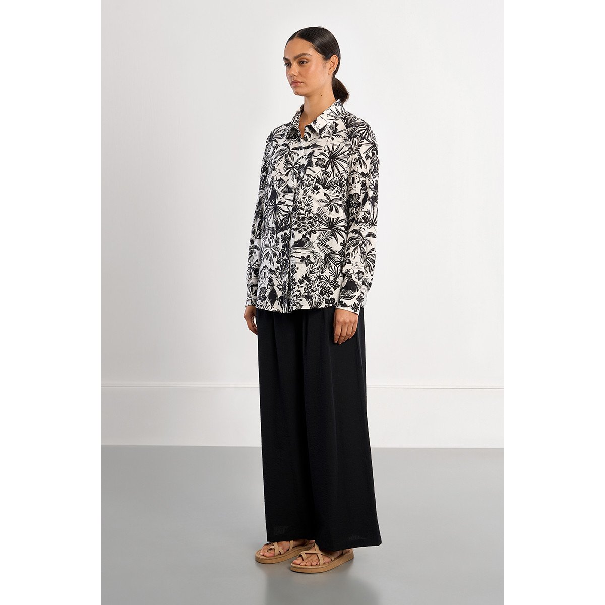 Chemise décontractée Hawaï black hawai, LILI SIDONIO
