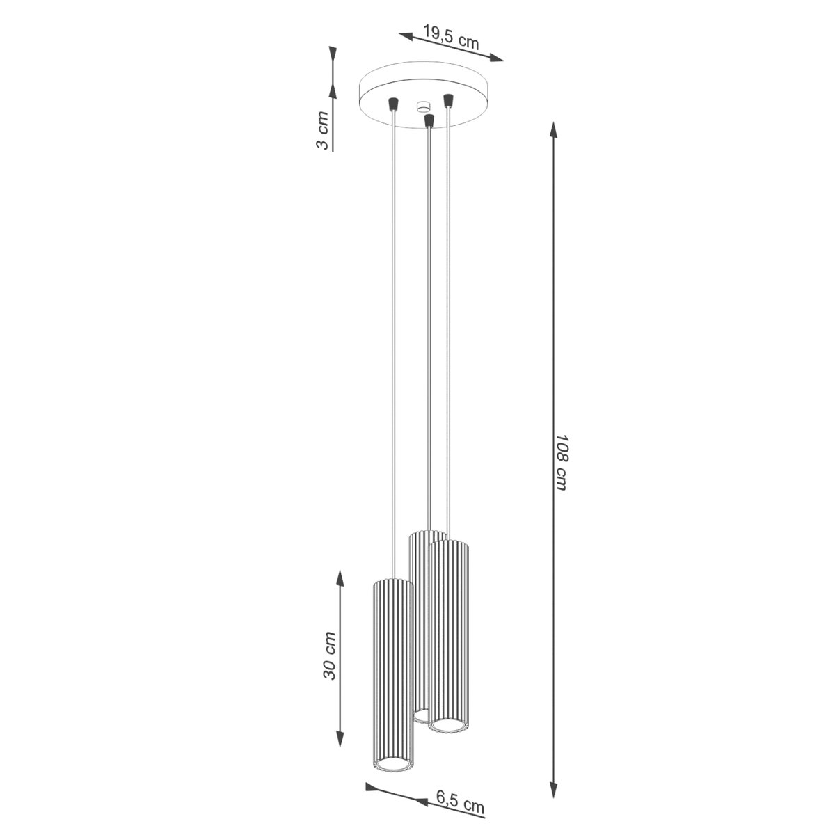 Suspension Aluminium Blanc GU10 3 Karbon blanc, EDEN