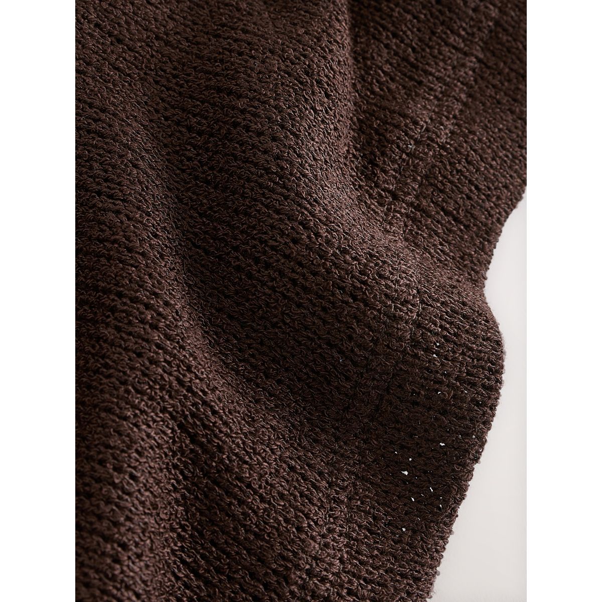 Haut en maille à manches courtes asymétriques marron chocolat, NEXT