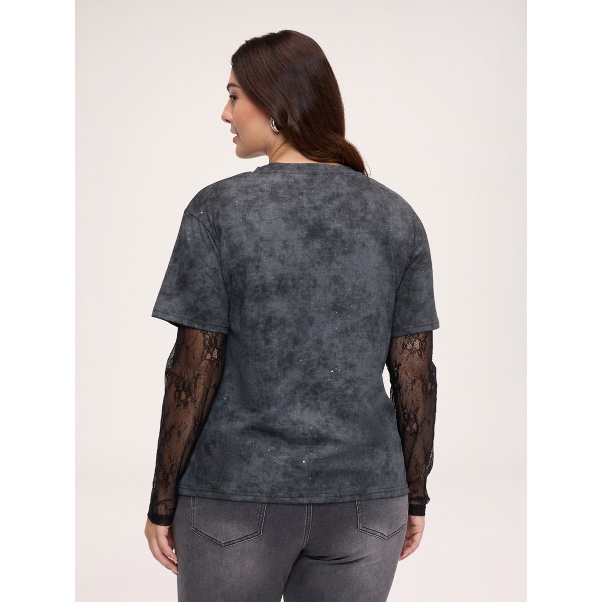 T-shirt à manches noir, FIORELLA RUBINO