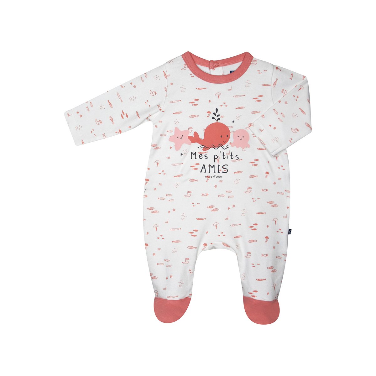 Dors bien lucienne interlock pont dos bebe rose, SUCRE D'ORGE