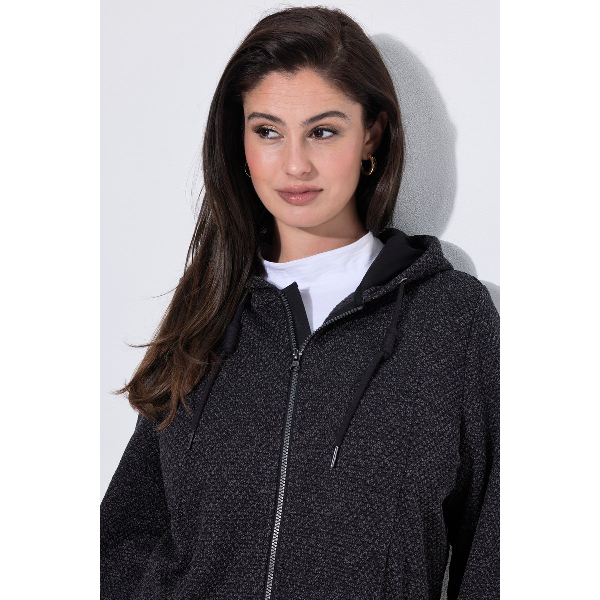 Veste en maille polaire, message noir, ULLA POPKEN
