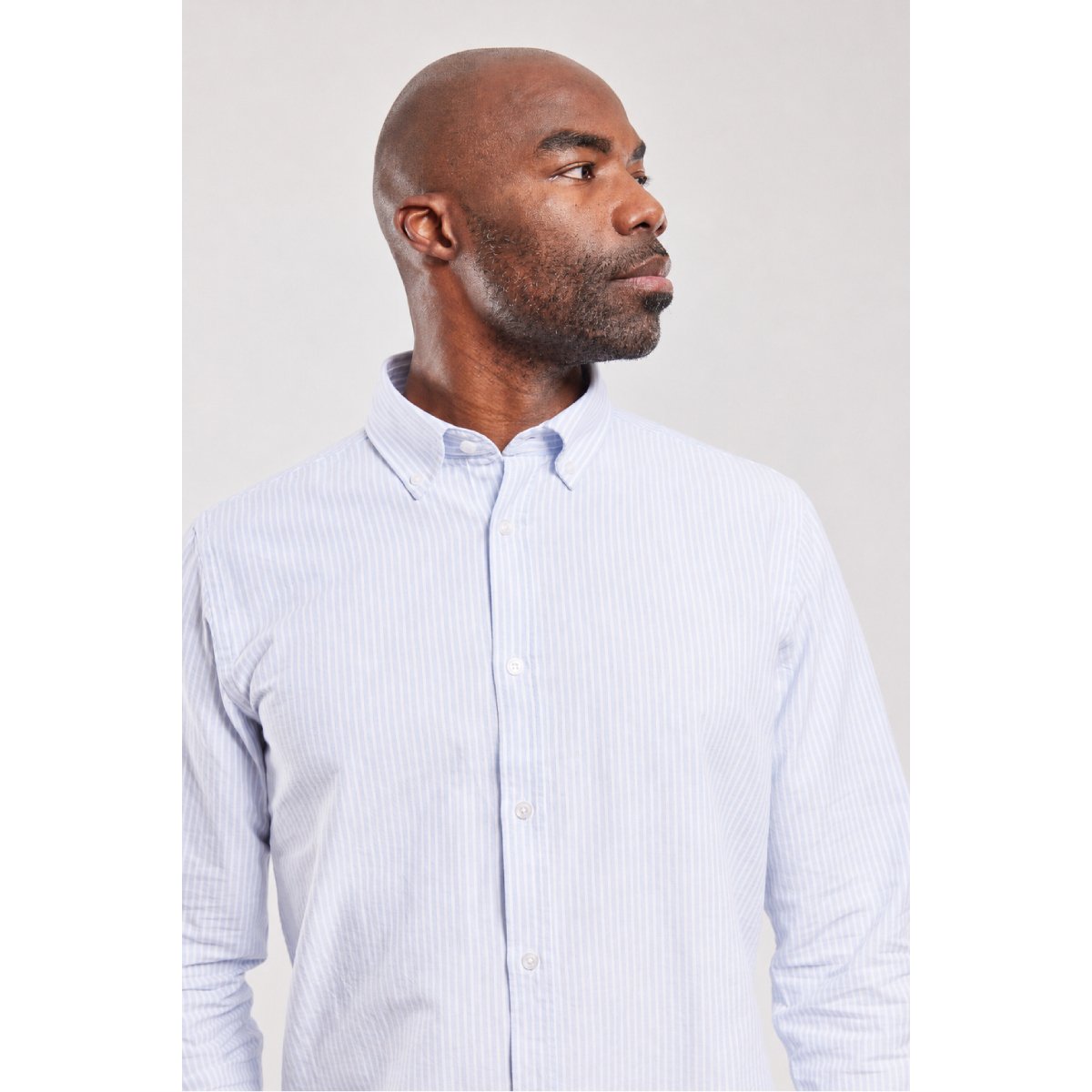 Chemise coupe droite Héritage en coton HERITAGE bleu ciel/milk, ARMOR-LUX