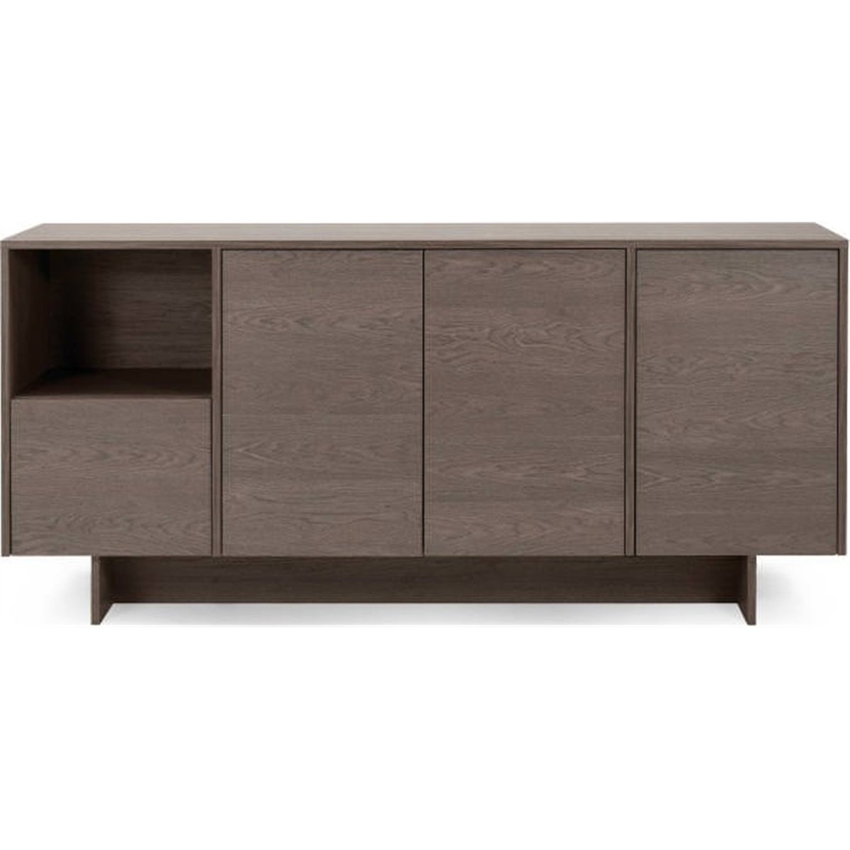 Commode 4 portes en bois, Design minimaliste chêne perle, RECOLLECTION