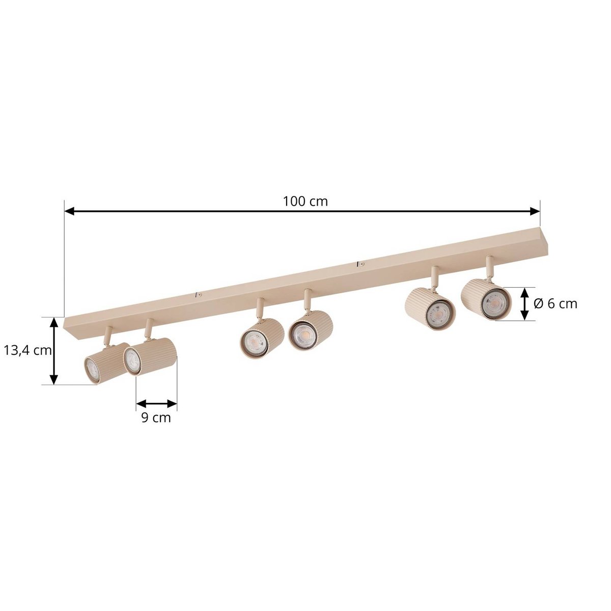 Spot en aluminium moderne, Kardis beige, LINDBY
