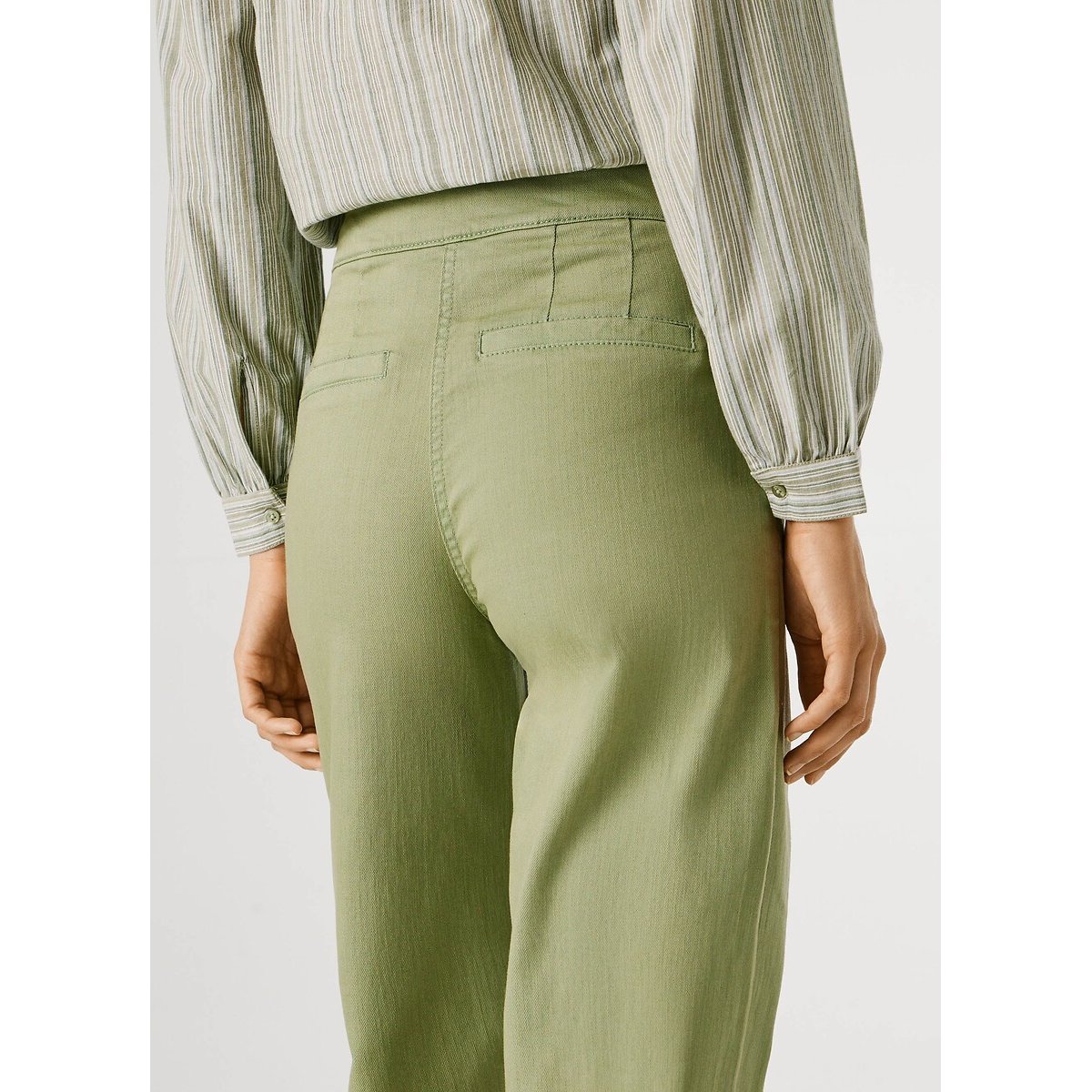 Pantalón de pata ancha con detalle de botones caqui, PEPE JEANS