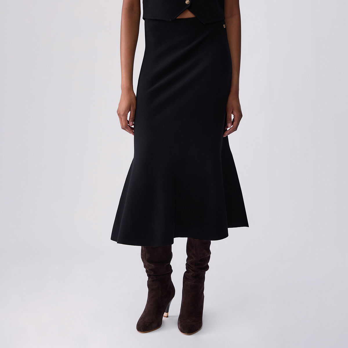 Jupe Midi en Maille noir, LIU JO