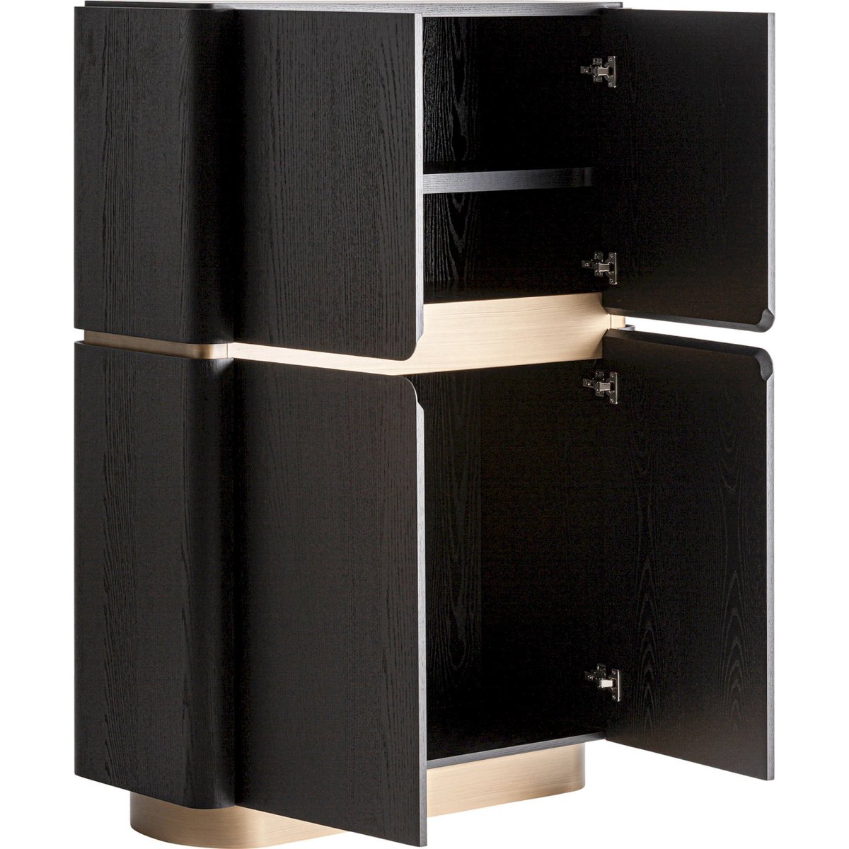 Armoire contemporaine en bois noir et chêne doré, RECOLLECTION