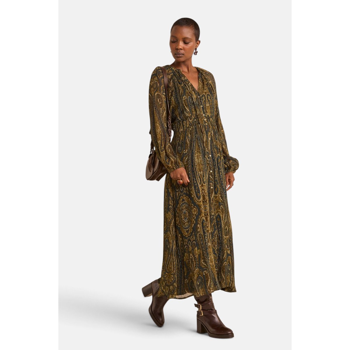 Robe fluide vert sapin en viscose PEPITE cypres, Maison 123