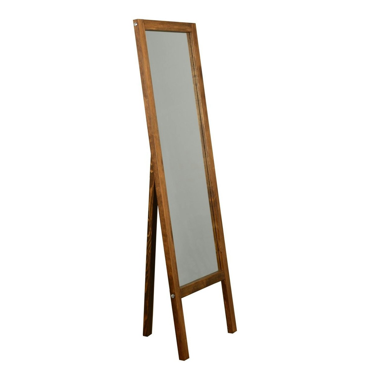 Miroir sur pied en bois avec crochets HILO bois brun, PIER IMPORT