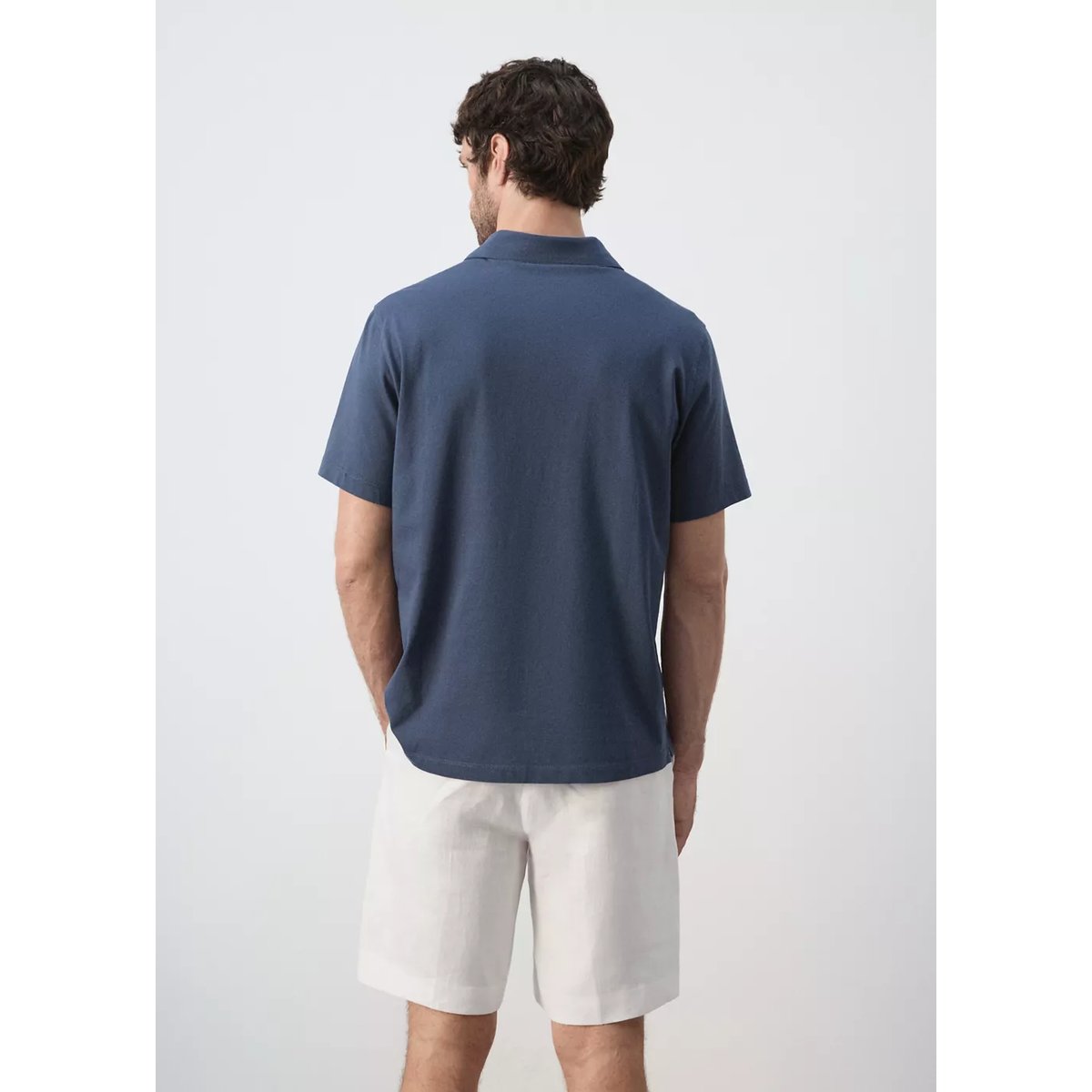 Polo uni 100 % coton bleu marine, MANGO MAN