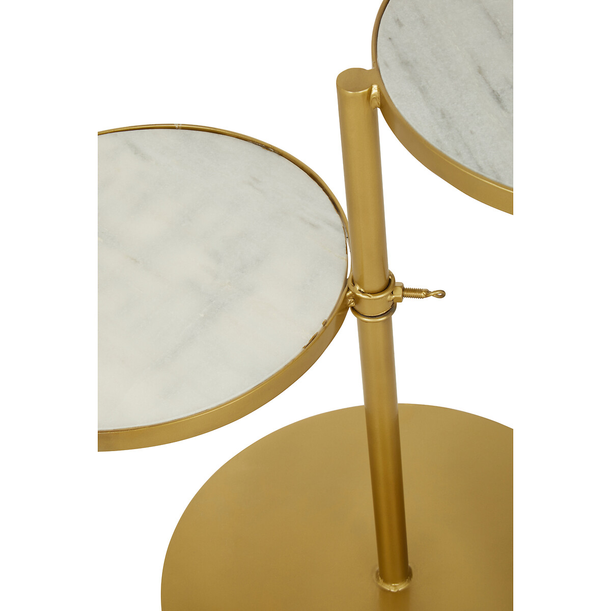 Leocadia Brass and Marble Two-Tier Side Table gold-coloured, SO'HOME