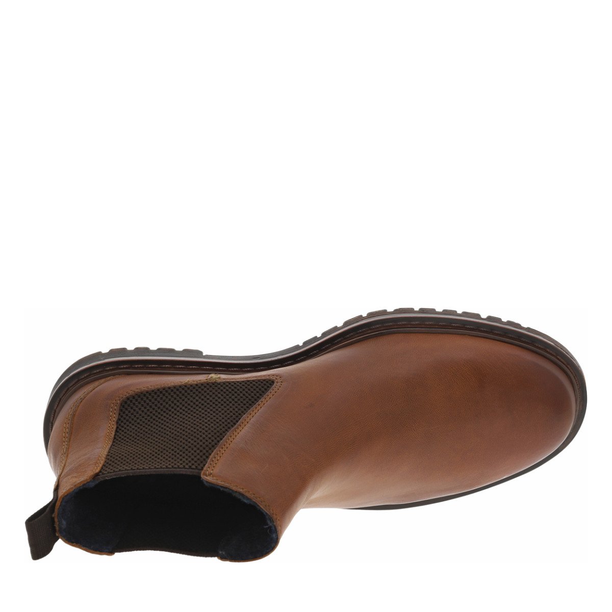 Boots cuir talon décroché bas marron, BUGATTI