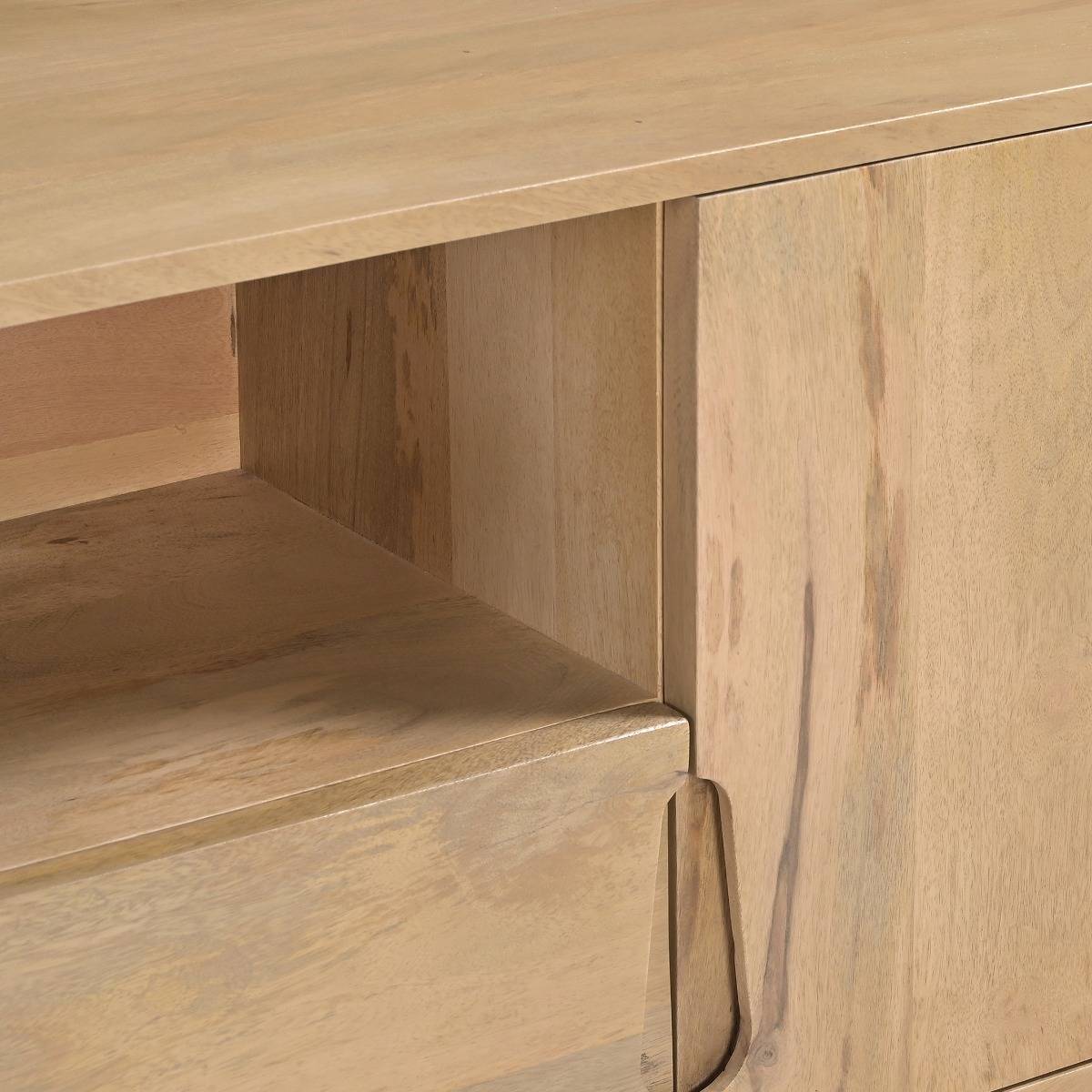 Meuble TV en bois de manguier SORREL bois clair, MADE IN MEUBLES