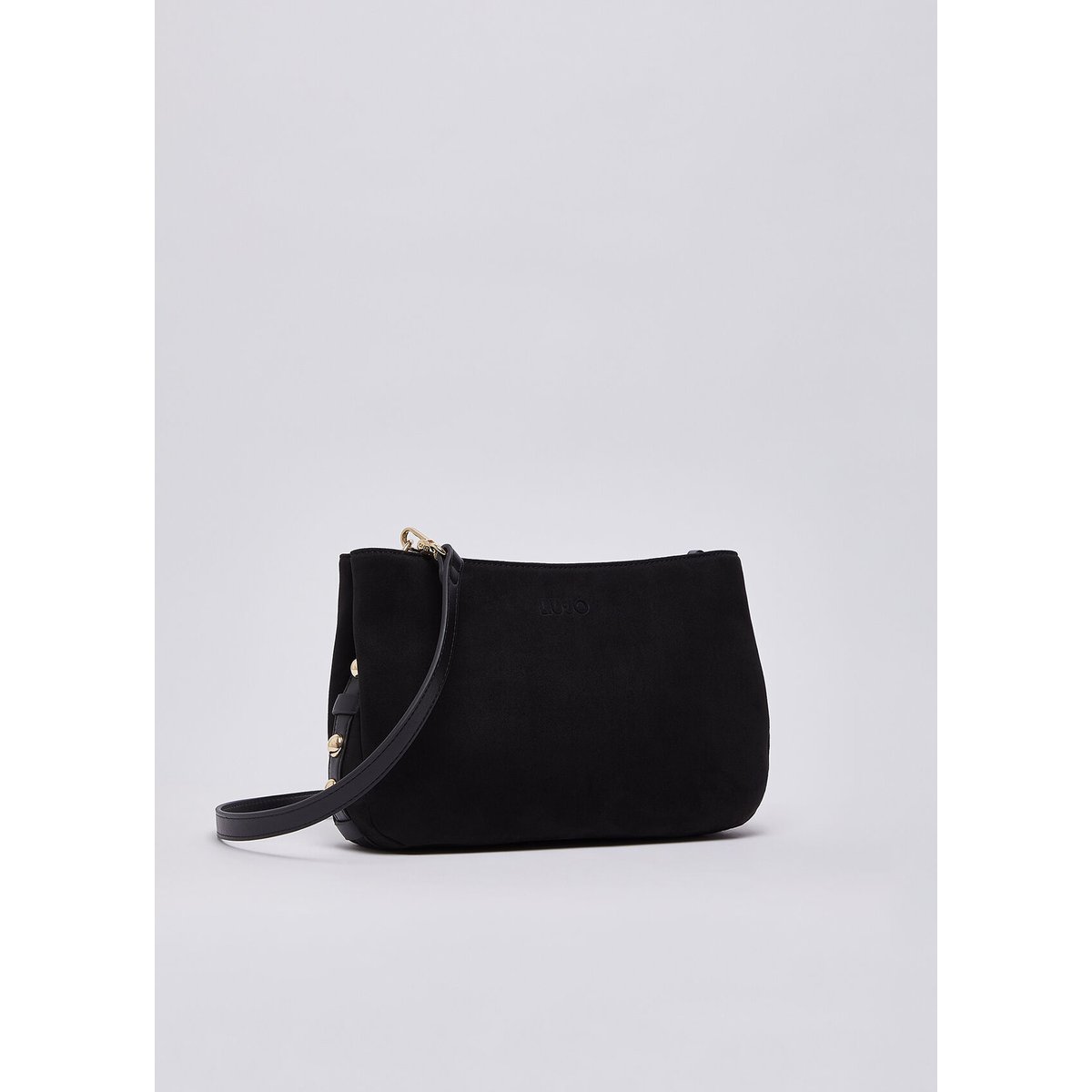 Sac bandoulière moyen en microfibre noir, LIU JO
