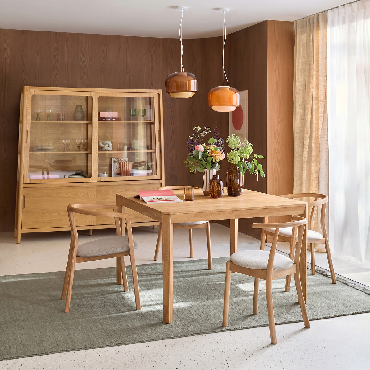 Table à manger, carrée, en chêne, de 4 à 8 personnes, NEODELITO coloris chêne, LA REDOUTE INTERIEURS