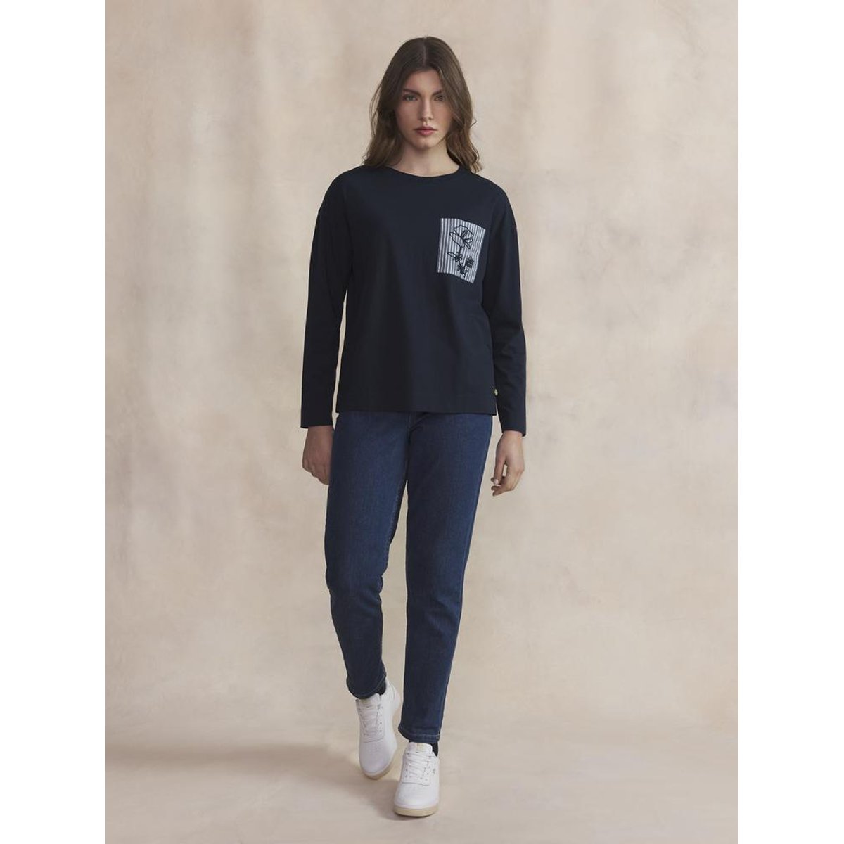 T-shirt manches longues OLYRATEE marine, TBS